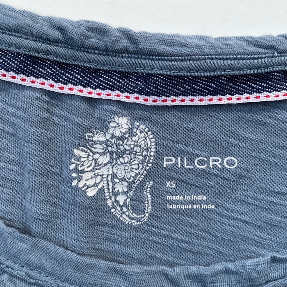 Anthropologie Pilcro Mixed Media T-Shirt XS Plaid Short Sleeve Cuffed Oversized - Picture 5 of 10
